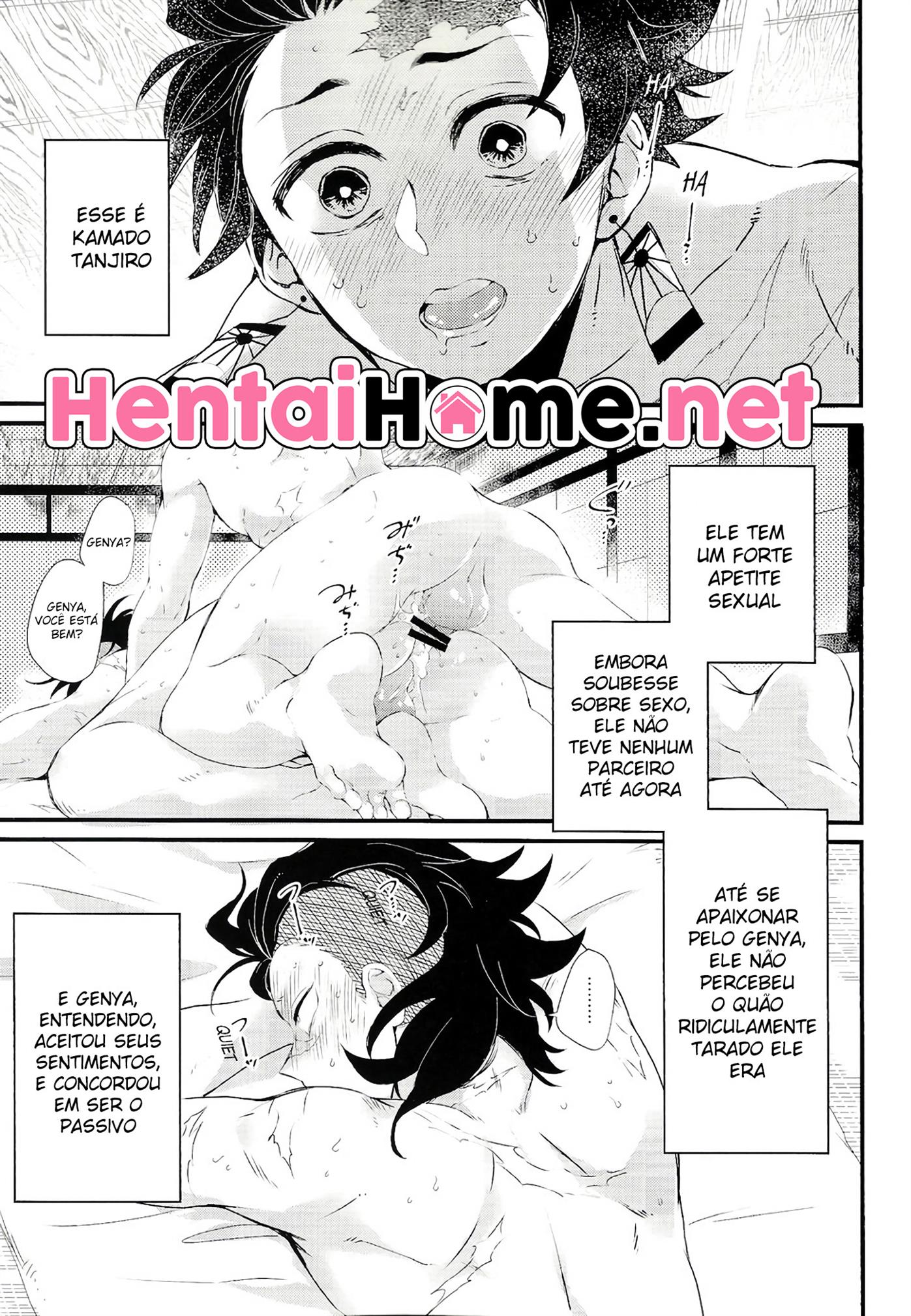 Tanjiro, o safado da piroca faminta, em busca de bucetinhas apetitosas - Hentai HQ Brasileiro