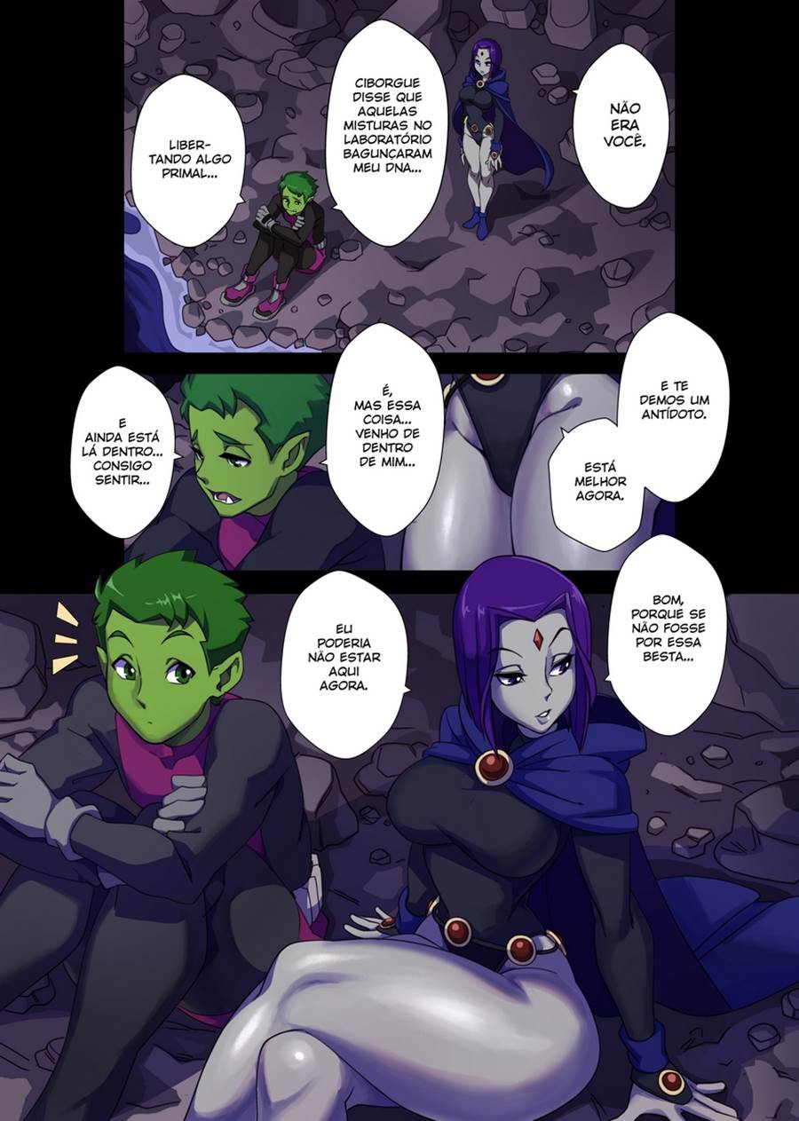 Teen Titans Hentai: Mutano e Ravena em uma Foda Intensa em Hentai