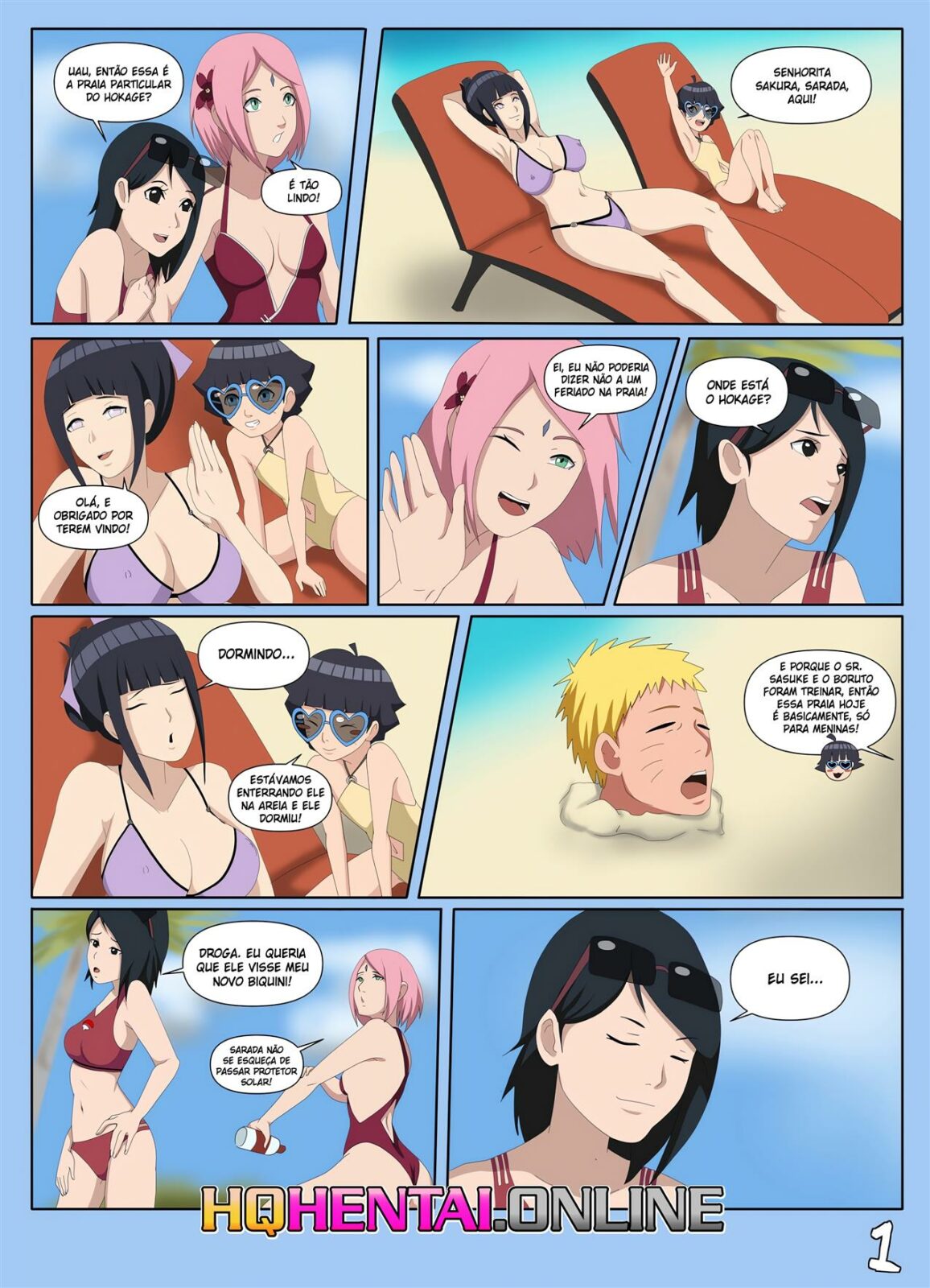 A Piranha da Hinata se Delicia na Buceta da Himawari em Hentai HQ Brasileiro