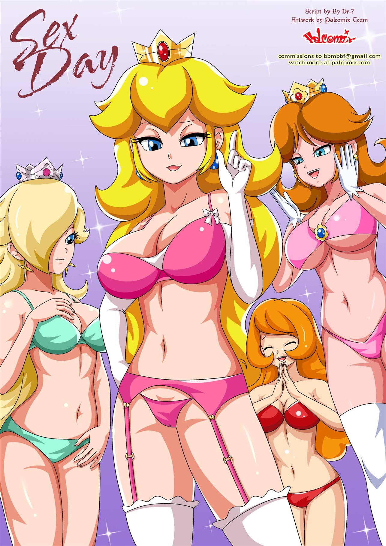 Dia da Putaria na Terra do Cogumelo - Princesa Peach liberando geral para trepar em hentai HQ!