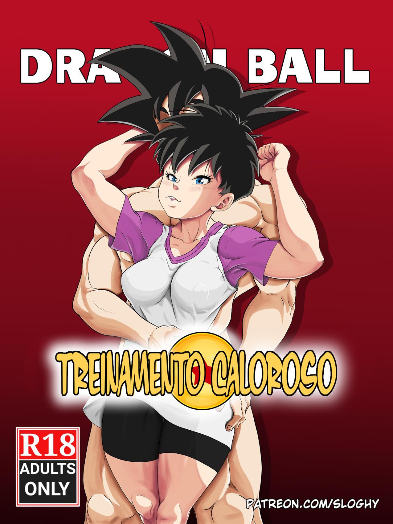 Goku tarado com a piroca dura recebe ajuda da piranha da Videl em Dragon Ball Hentai HQ Brasileiro