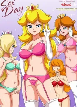 Dia da Putaria na Terra do Cogumelo - Princesa Peach liberando geral para trepar em hentai HQ!