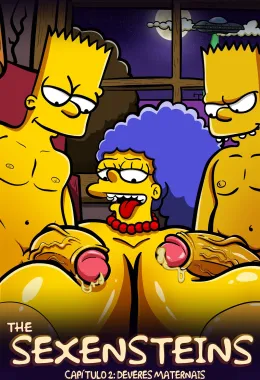 Marge trai Homer com o Bar em quadrinhos hentai dos Simpsons