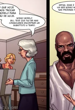 Milfs safadas se deliciando com uma pica gigantesca em aula de desenho erótico - Em Hentai HQ Brasileiro