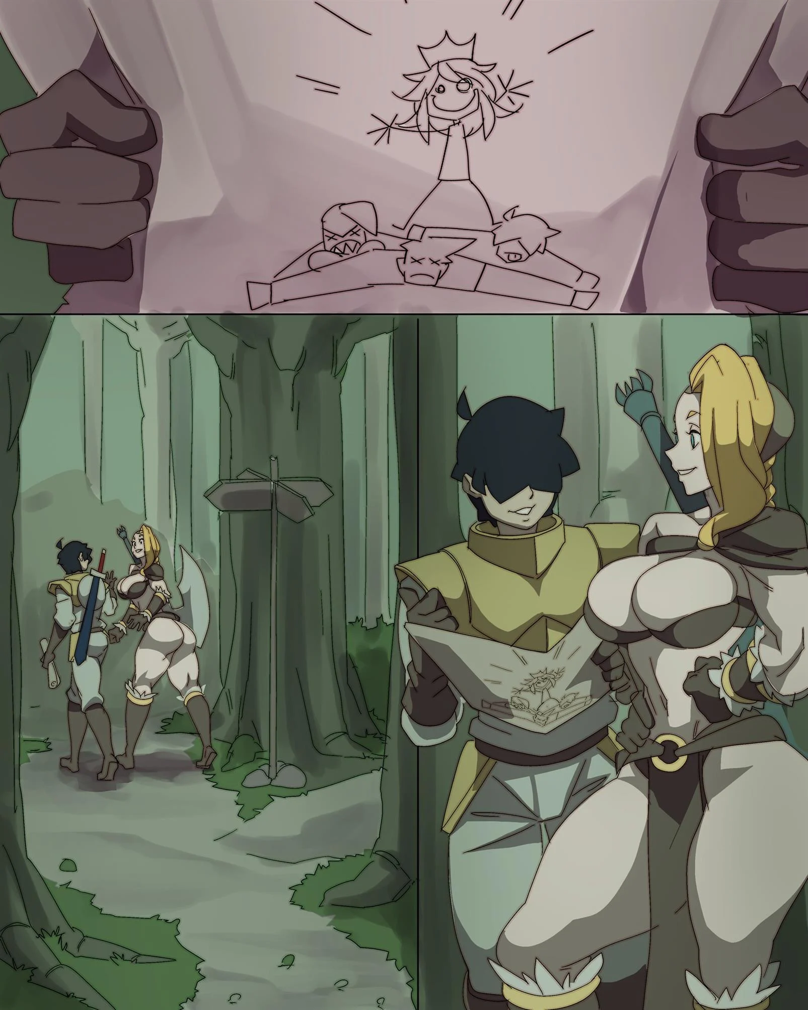 A primeira vez da caçadora virgem – Loira – Desenho Erótico