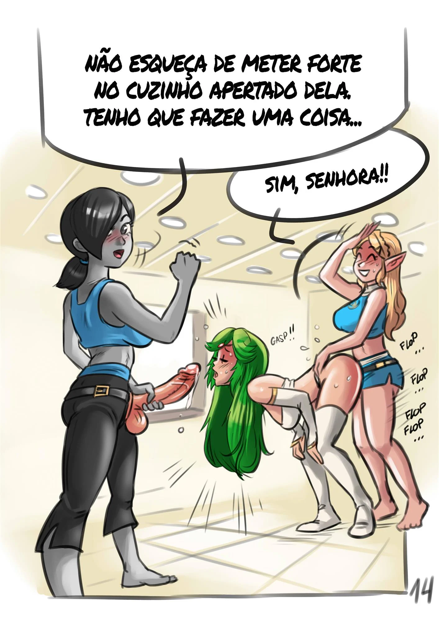 Aula de ginástica pervertida – The Legend of Zelda Hentai – Sem Censura