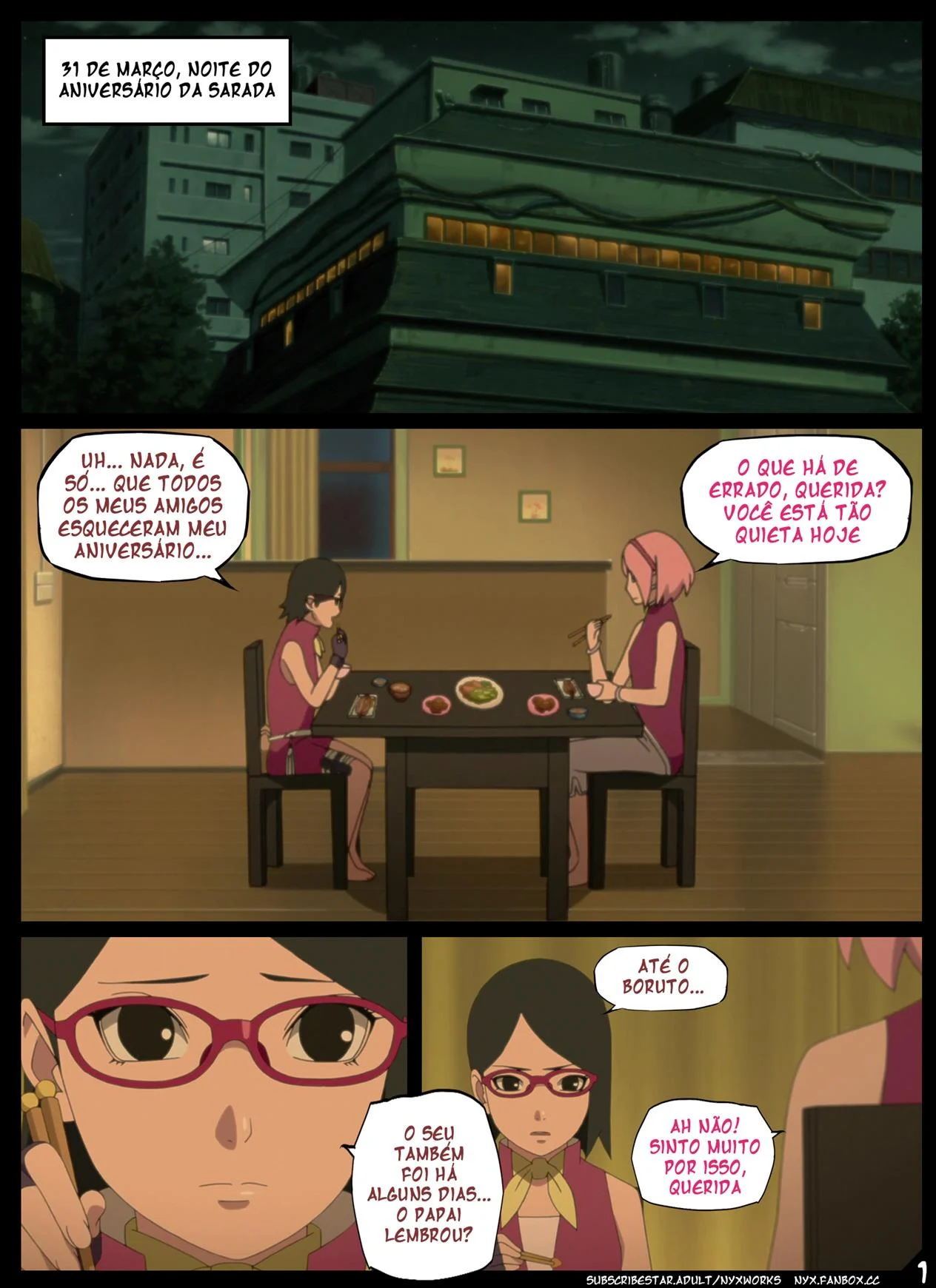 Comemoração de Aniversário da Sarada – Peitões – HQ em Português