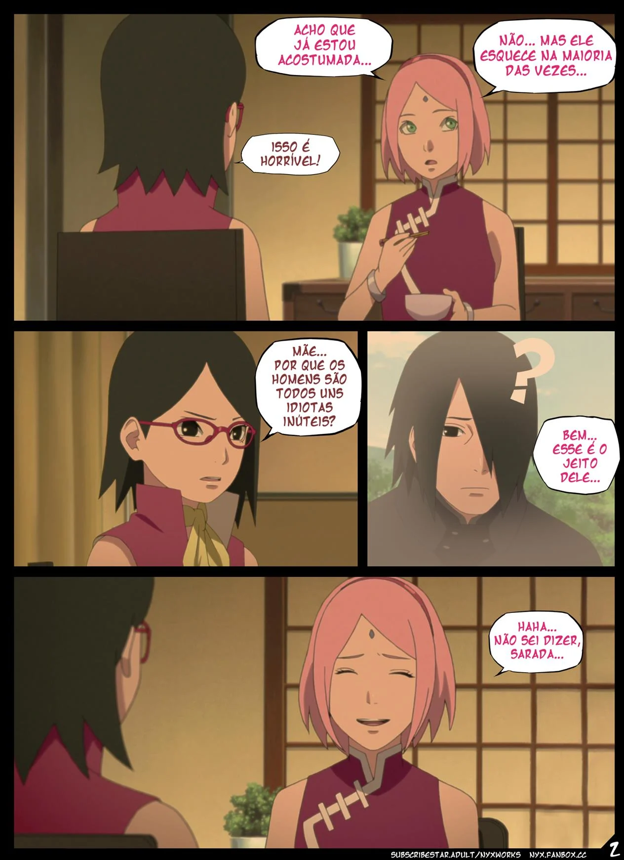 Comemoração de Aniversário da Sarada – Peitões – HQ em Português