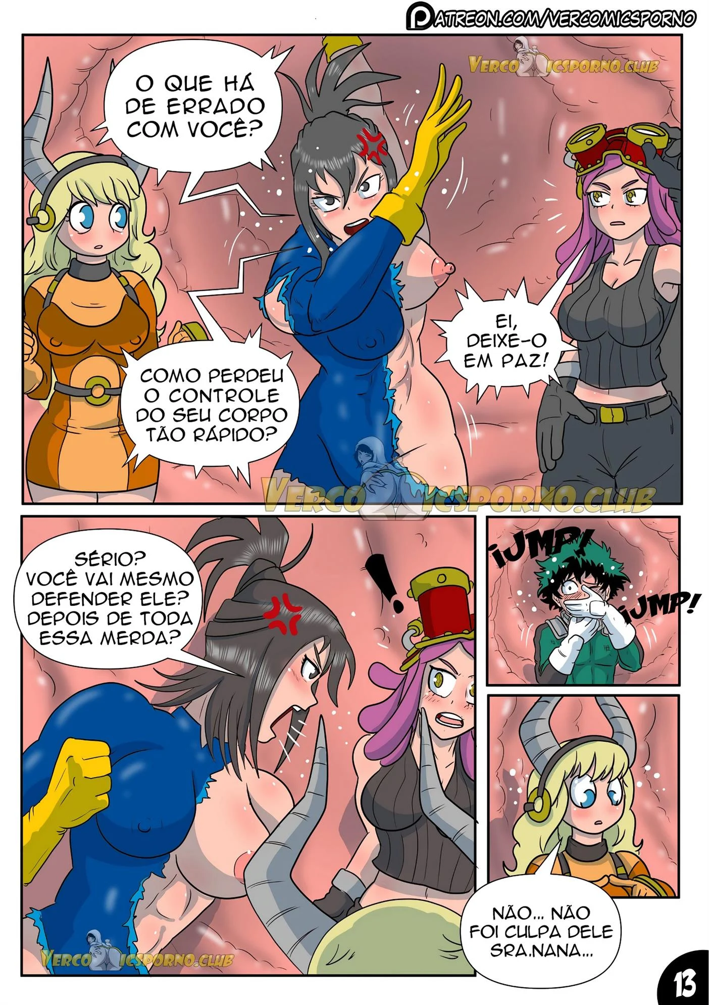 Deku e o vírus do tesão 3 – Tsuyu Asui Hentai – HQ em Português