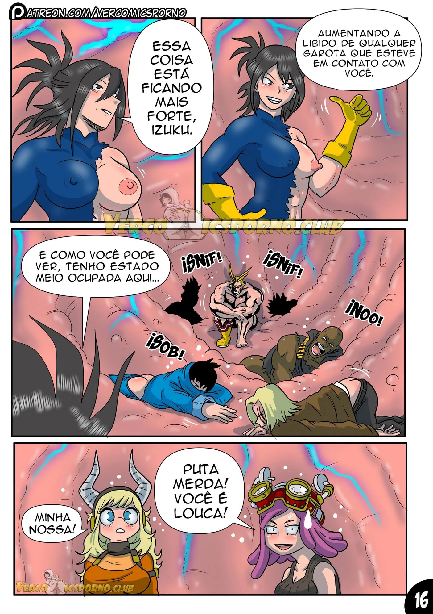 Deku e o vírus do tesão 3 – Tsuyu Asui Hentai – HQ em Português