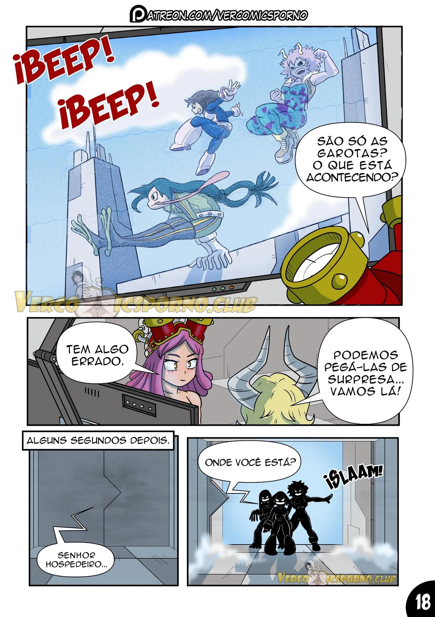 Deku e o vírus do tesão 3 – Tsuyu Asui Hentai – HQ em Português