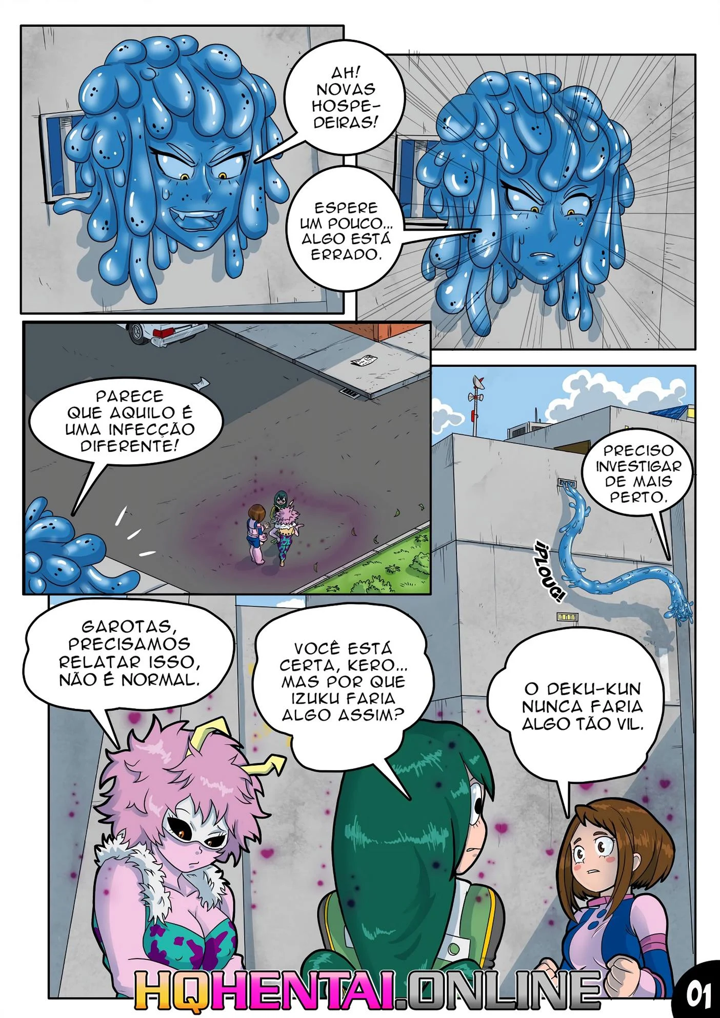 Deku e o vírus do tesão 3 – Tsuyu Asui Hentai – HQ em Português