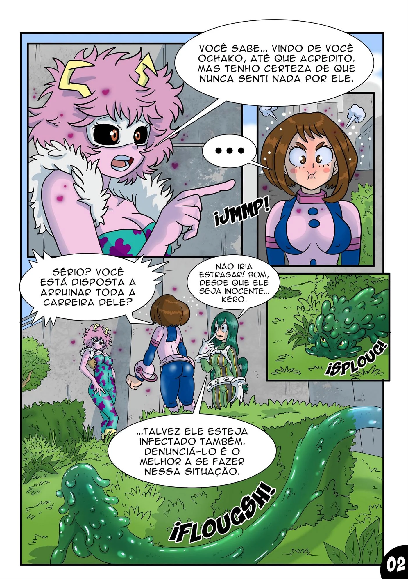 Deku e o vírus do tesão 3 – Tsuyu Asui Hentai – HQ em Português