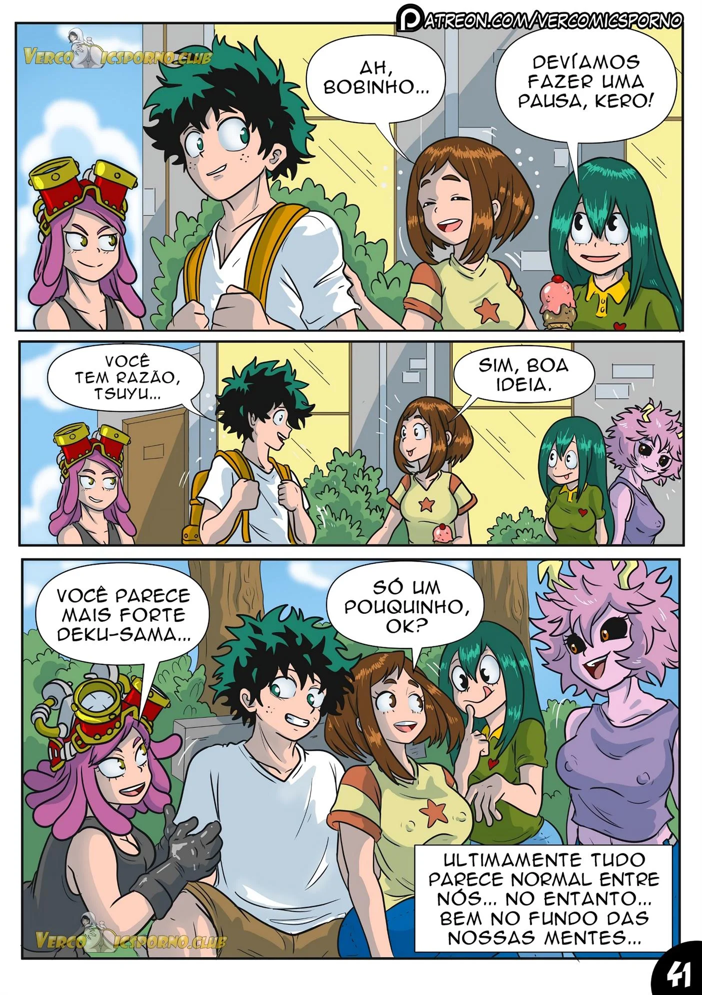 Deku e o vírus do tesão 3 – Tsuyu Asui Hentai – HQ em Português