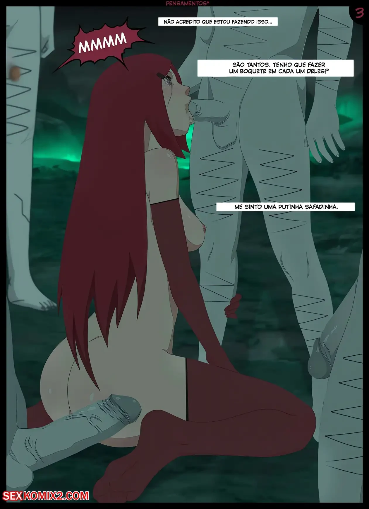 Fodendo a Kushina na Noite de Halloween – hentai sem censura – Quadrinho Completo