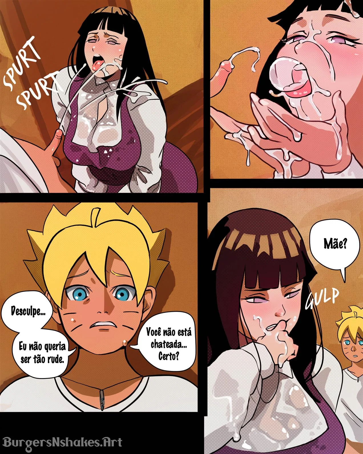 Hinata viciada no pau de Boruto 2 – Mãe e Filho – Desenho Erótico