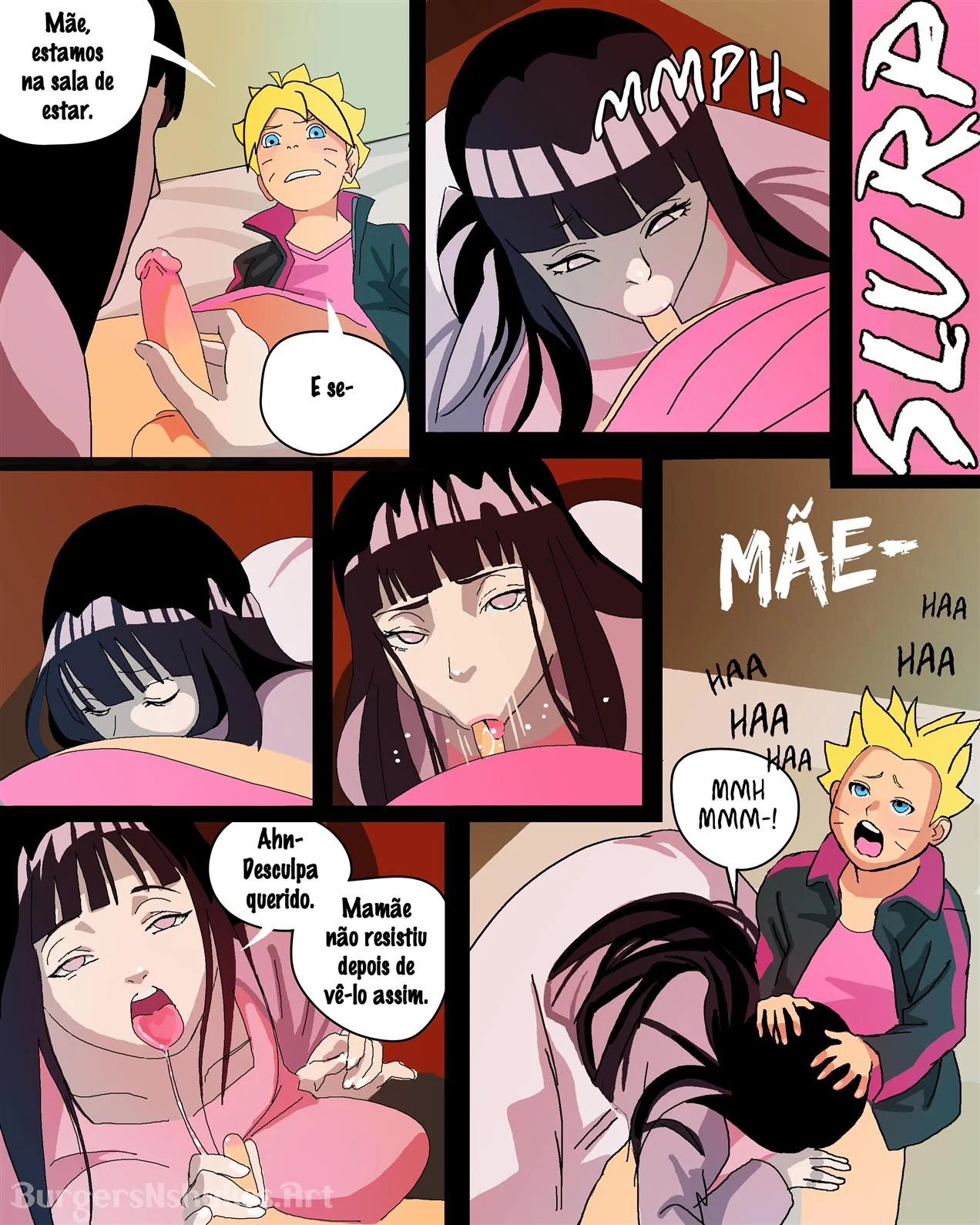 Hinata viciada no pau de Boruto 2 – Mãe e Filho – Desenho Erótico