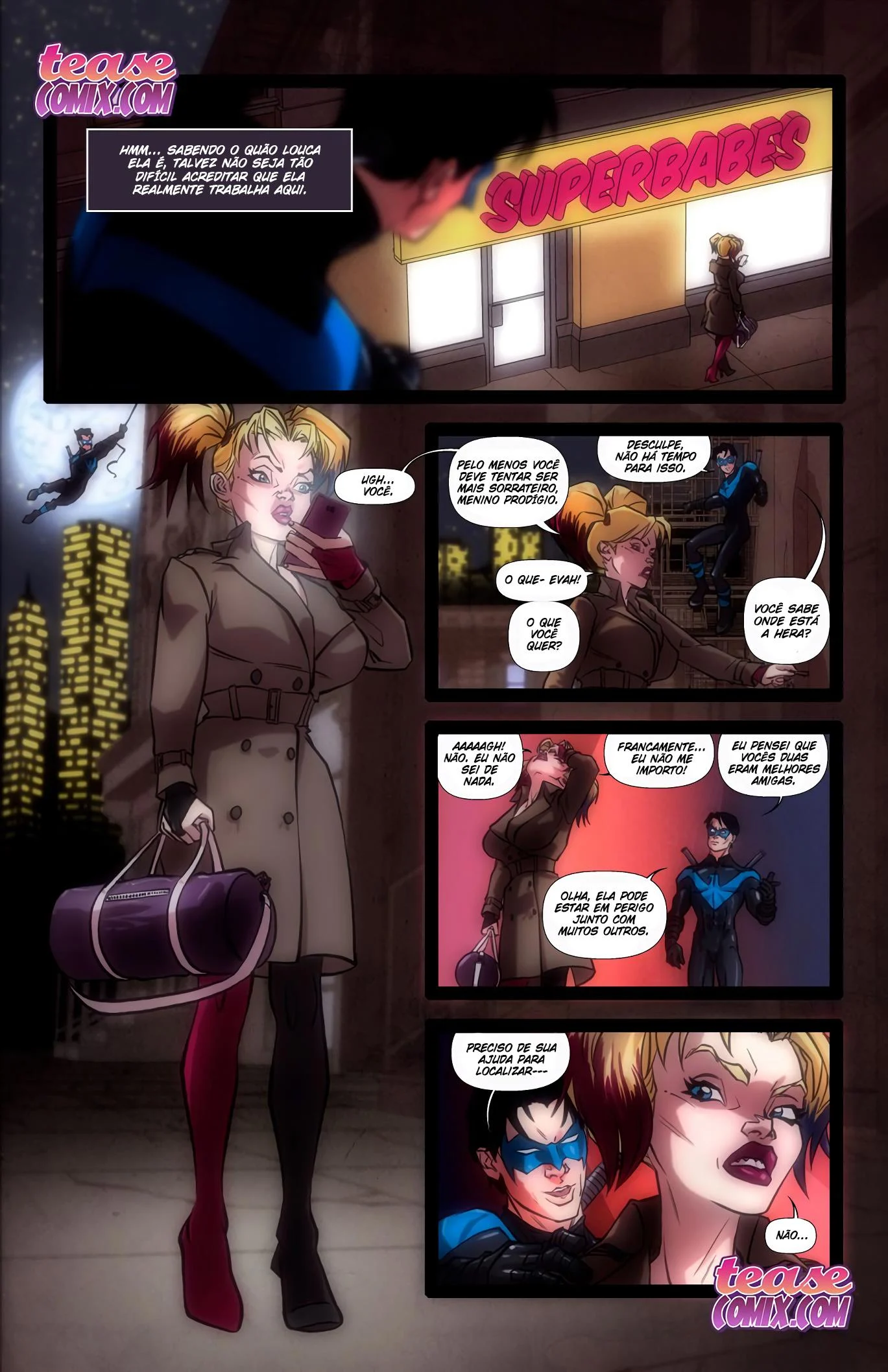 Interrogando Arlequina – Cartoon – Desenho de Sexo