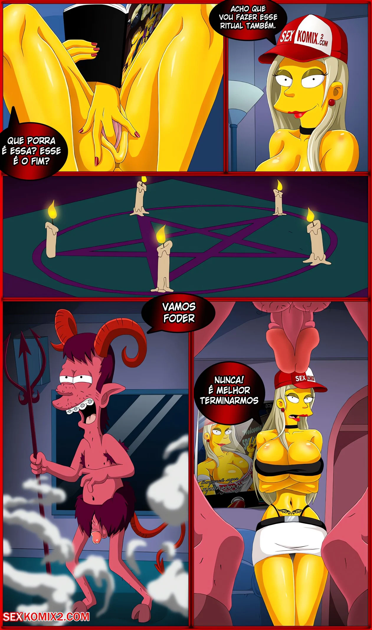 O culto das bruxas pervertidas – Lisa Simpson Hentai – Português do Brasil
