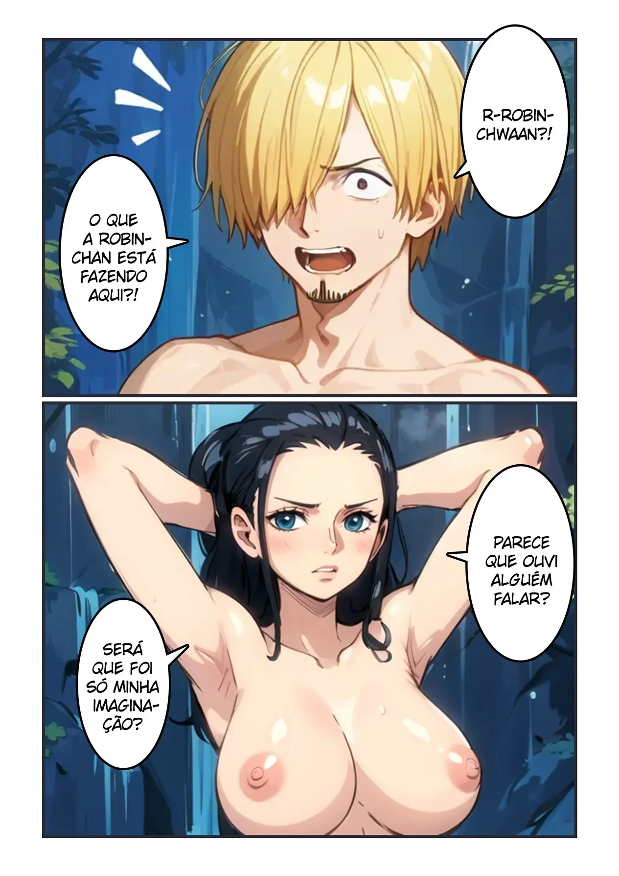 Sanji Fodendo Robin na Cachoeira – Hentai – Completo