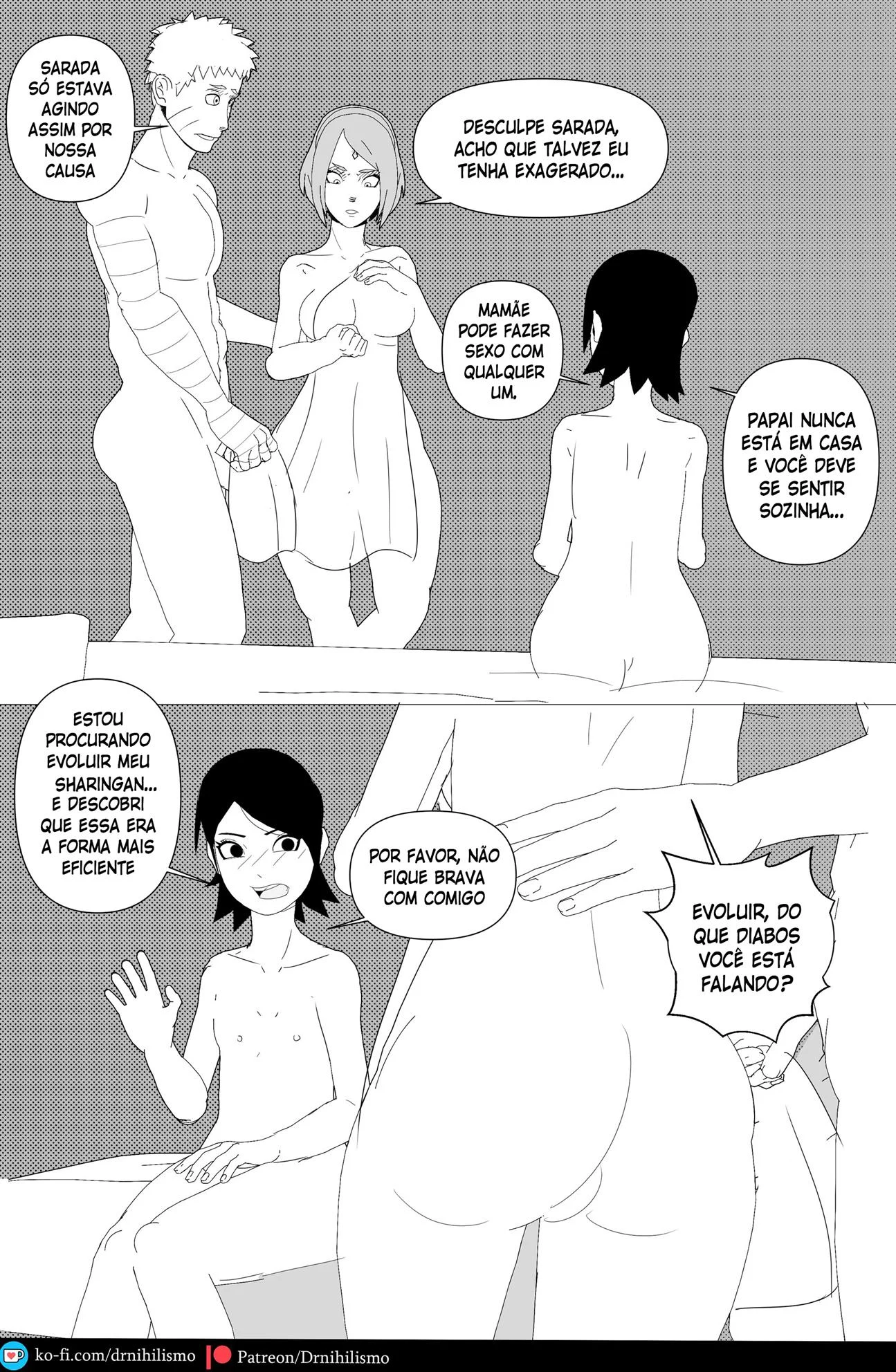 Sarada em busca do Mangekyo Sharingan – HQ Hentai – Desenho de Sexo