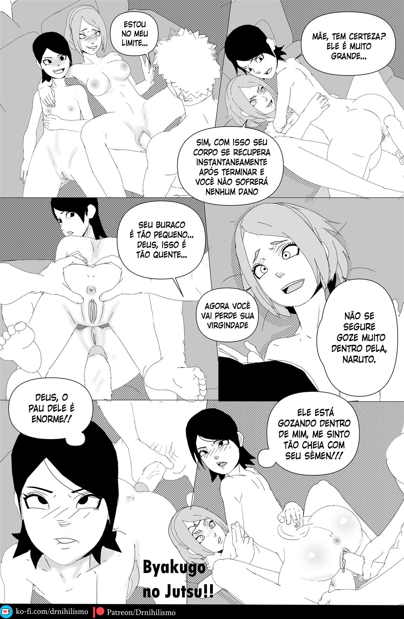 Sarada em busca do Mangekyo Sharingan – HQ Hentai – Desenho de Sexo