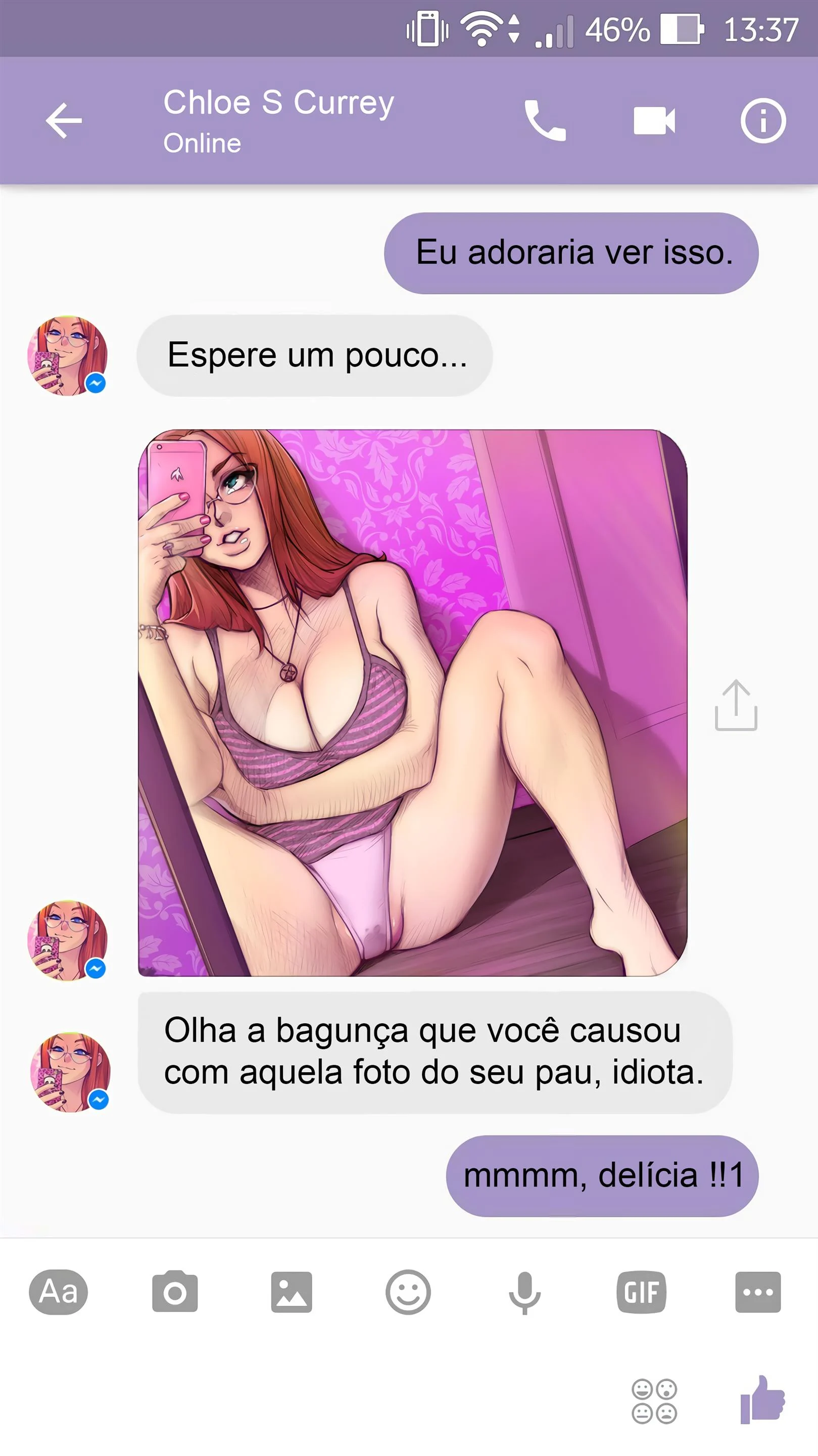 Sexo com Chloe pelo Whatsapp – Melkor Mancin – Quadrinho Completo