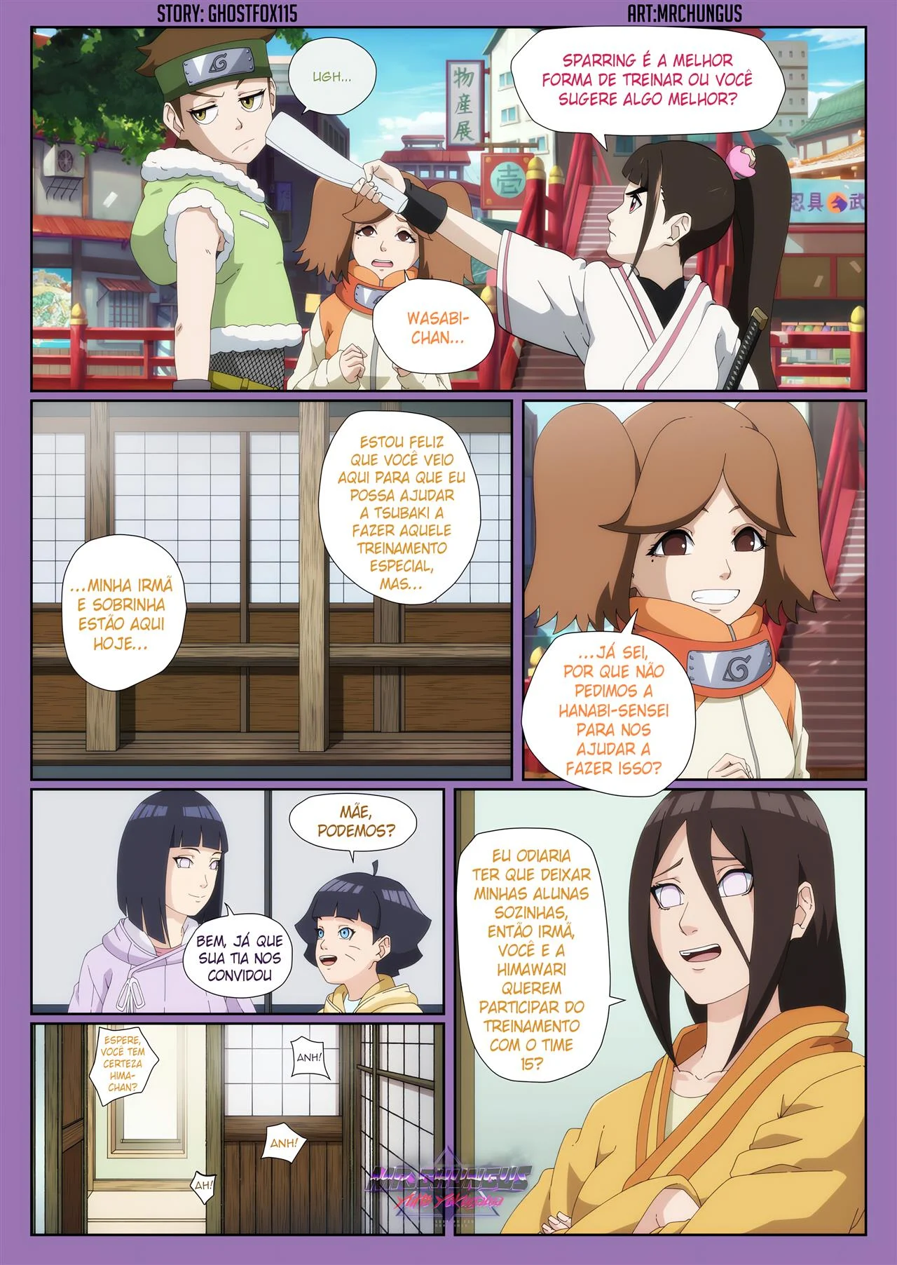 Treinamento especial na casa Hyuga – Sexo Grupal – Sexo em Desenho