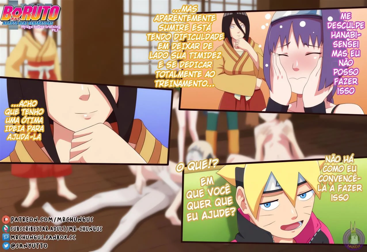 Treinamento especial na casa Hyuga – Sexo Grupal – Sexo em Desenho