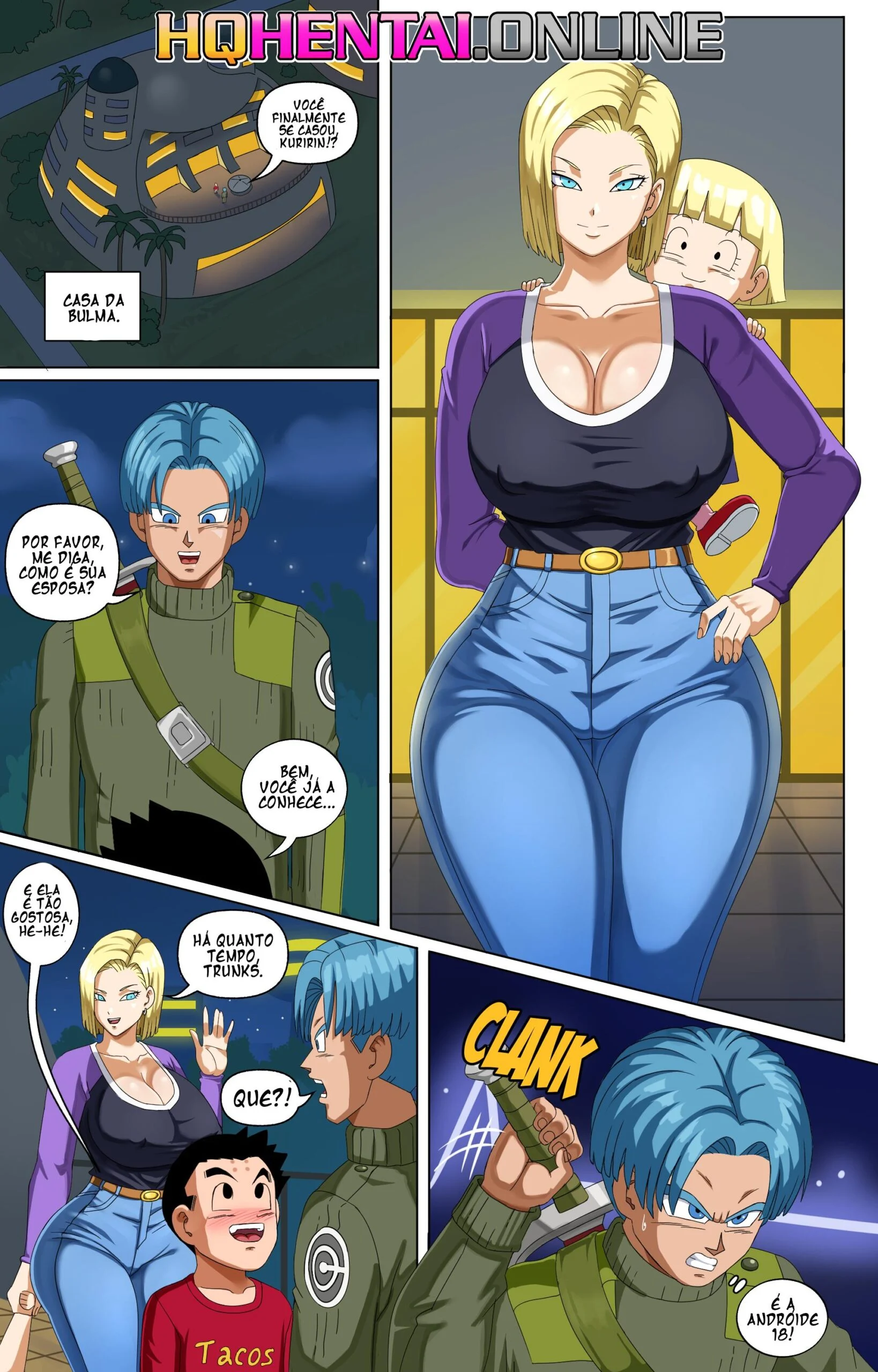 Trunks reencontra a Andróide 18 – Dragon Ball Hentai – Quadrinho Completo