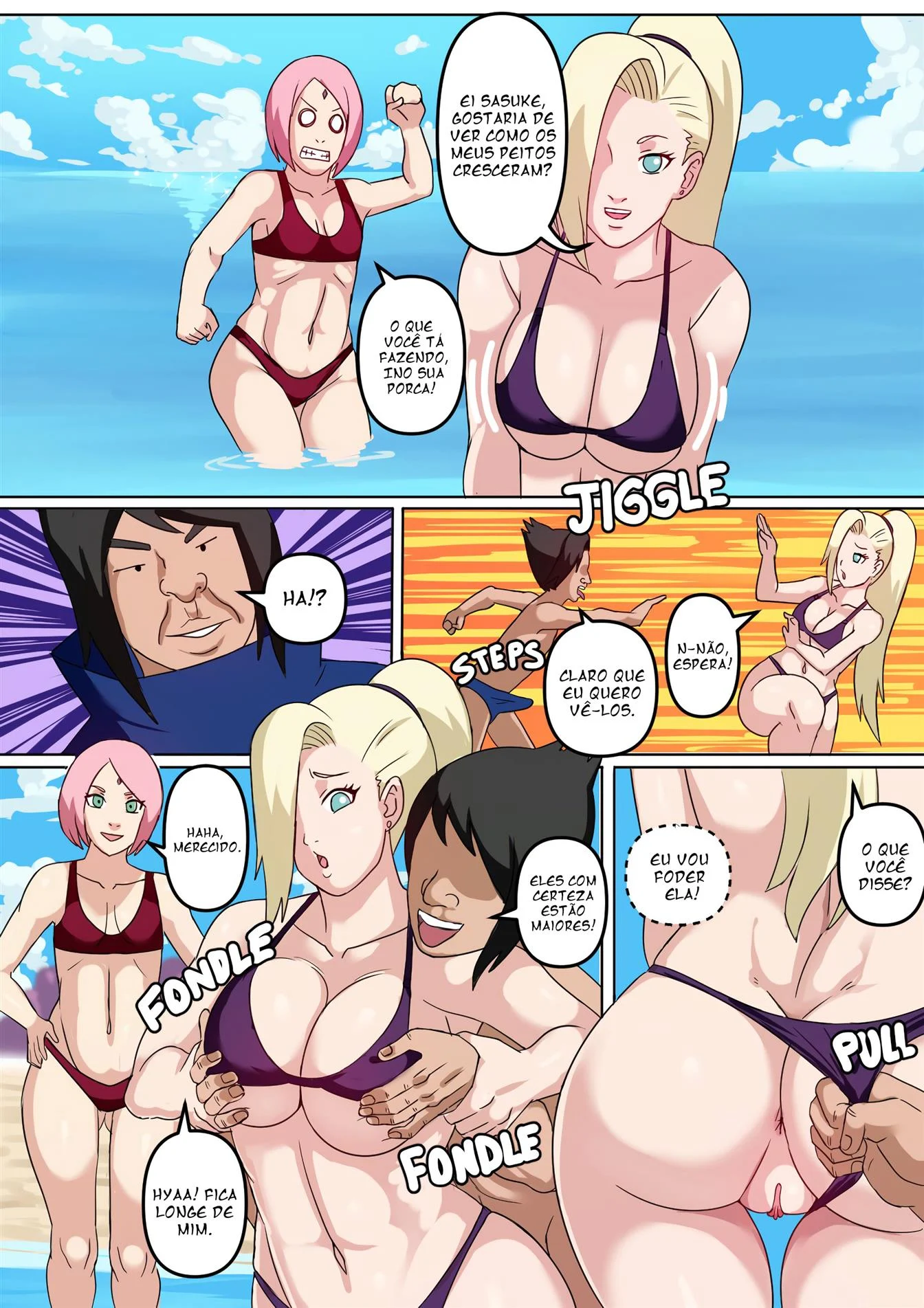 Tsunade e Ino Hentai – Sexo Grupal – Desenho de Sexo